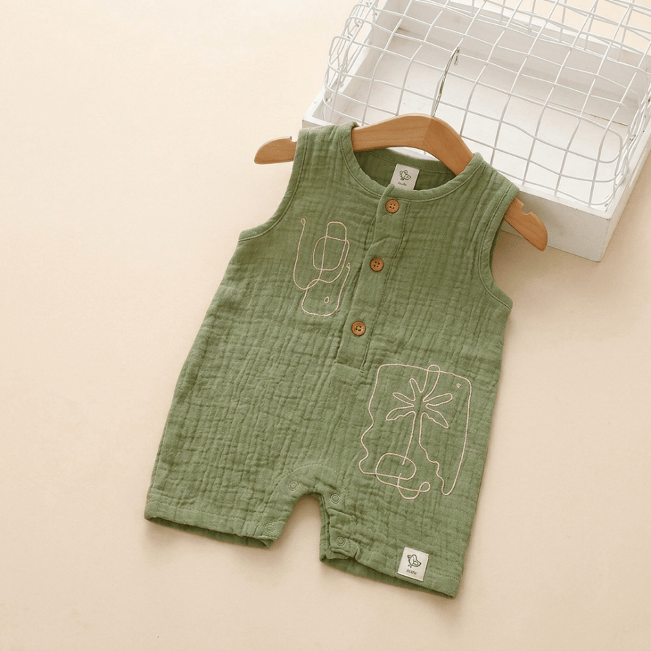 Coastal Blue - Crinkled Muslin Jumpsuit