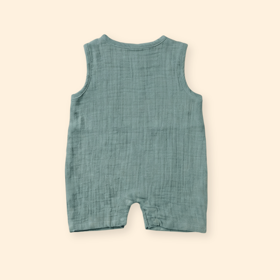 Coastal Blue - Crinkled Muslin Jumpsuit