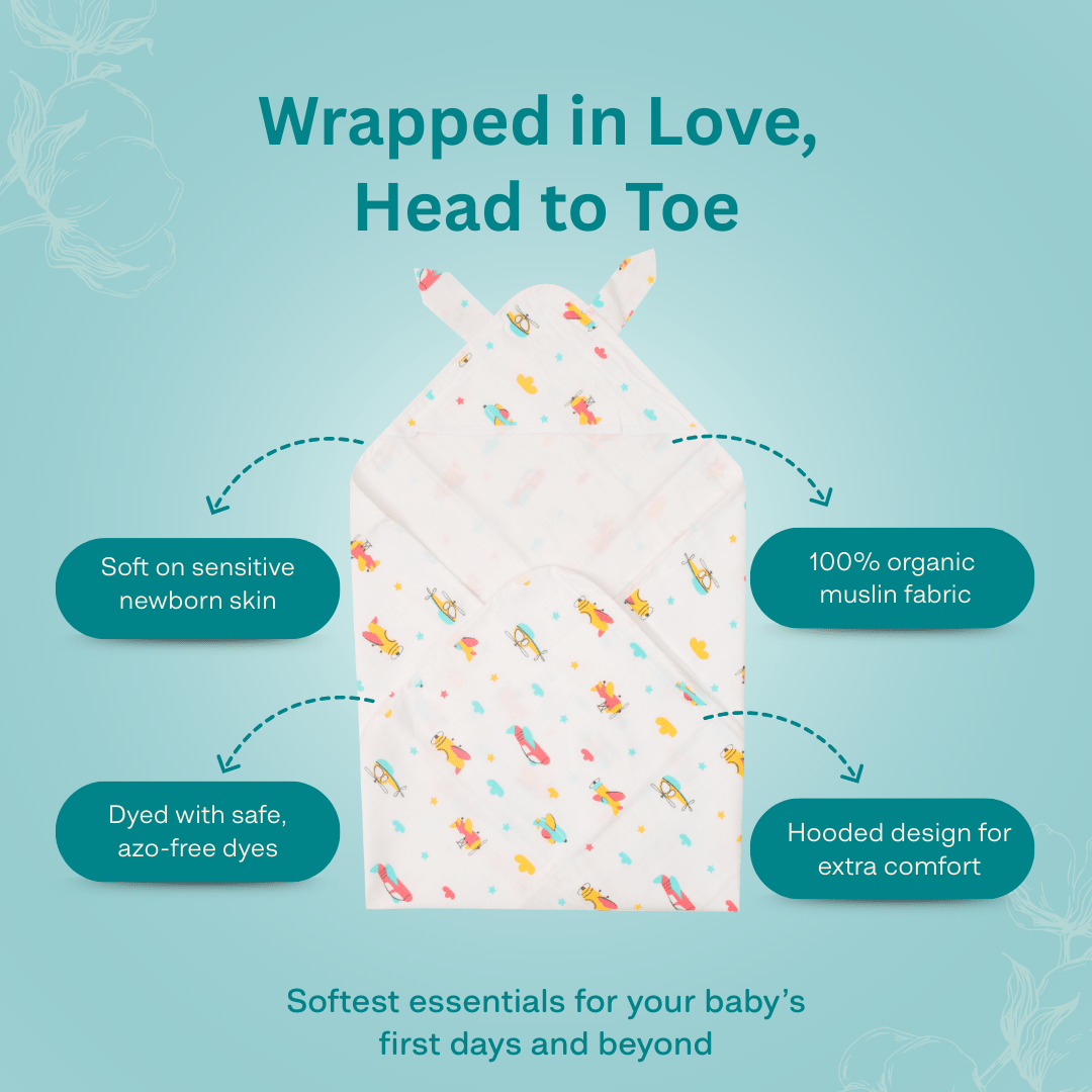 Doodle - Muslin Hooded Towel