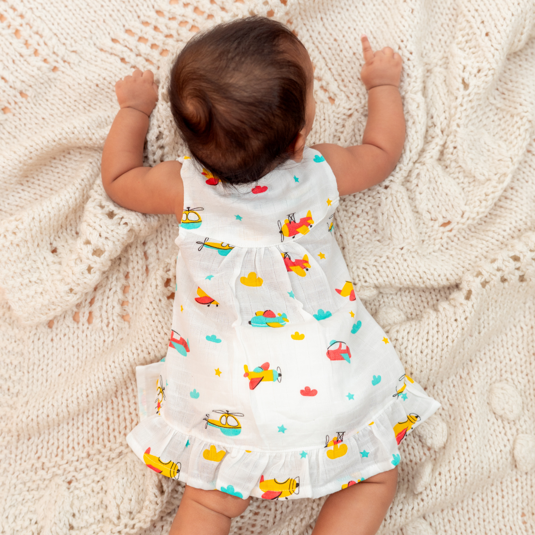Hopstone - Muslin Sleeveless A-Line Frock (Pack of 2)