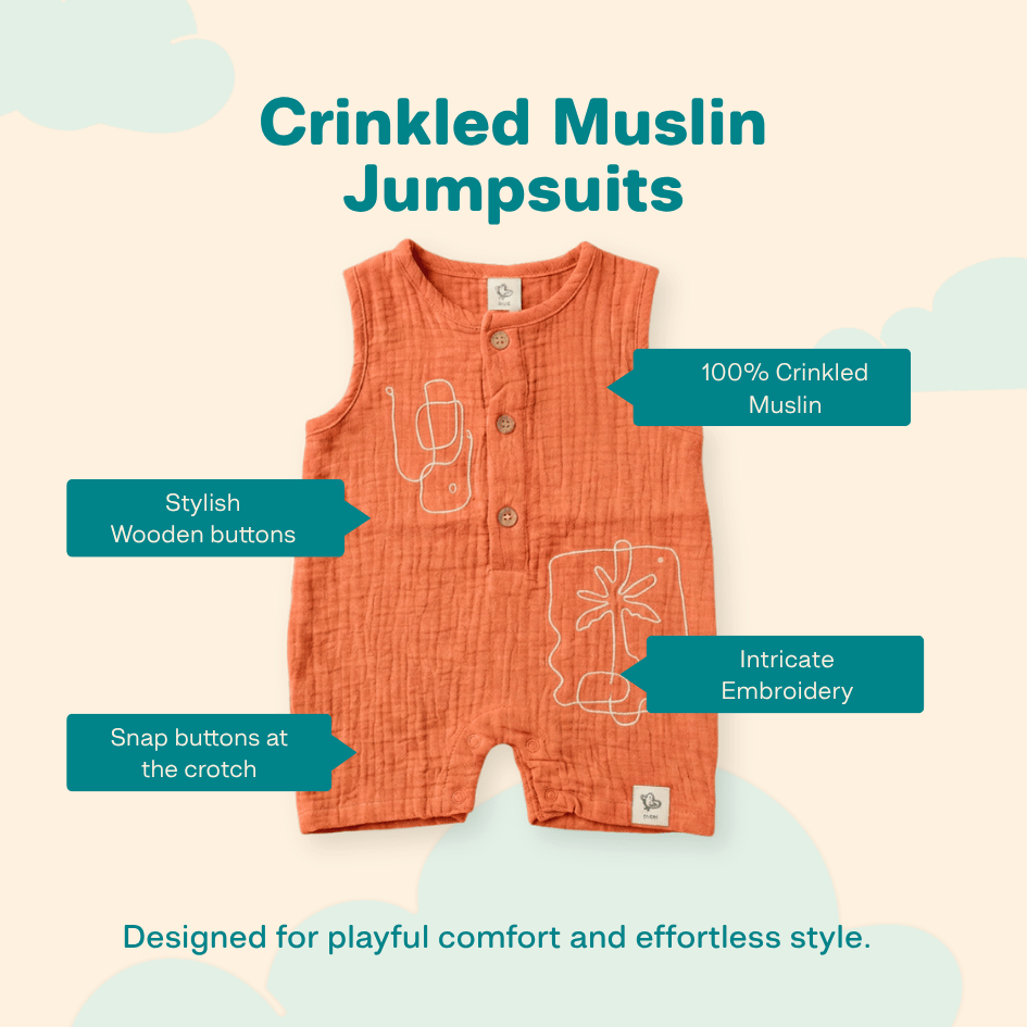 Coastal Blue - Crinkled Muslin Jumpsuit