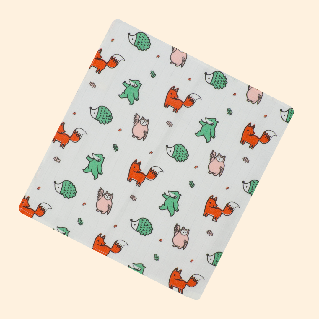 Muslin Organic Cotton Hankies Large for babies (Pack Of 4)