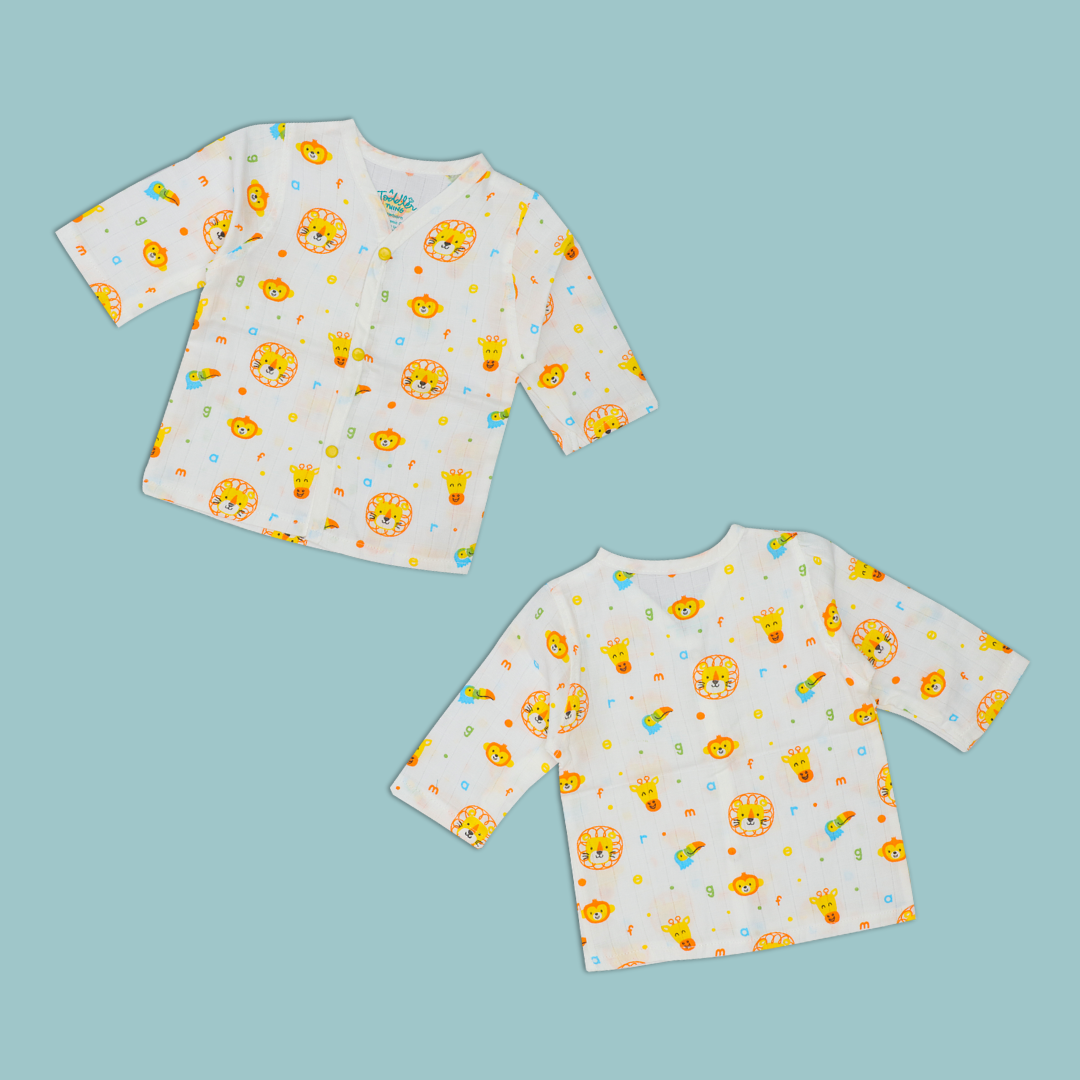 Muslin Full Sleeve Button Top Combo - Pack of 3