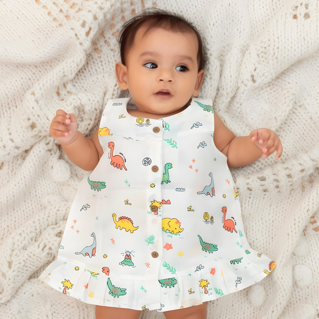 Hopstone - Muslin Sleeveless A-Line Frock (Pack of 2)
