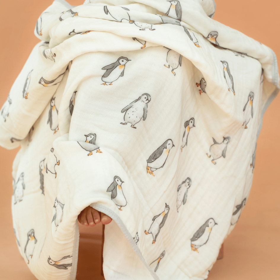 Happy Garden - Crinkled Muslin Bamboo Blanket