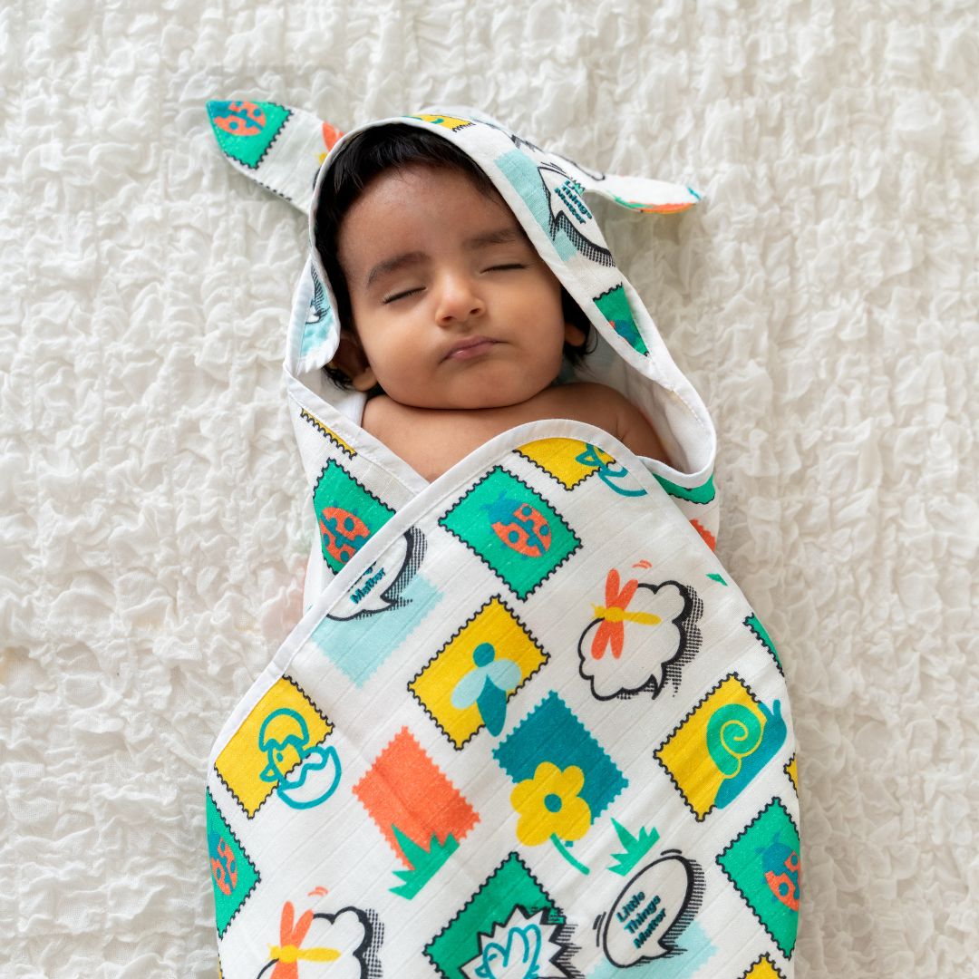 Zoodle Blocks - Muslin Hooded Towels for Babies and Kids