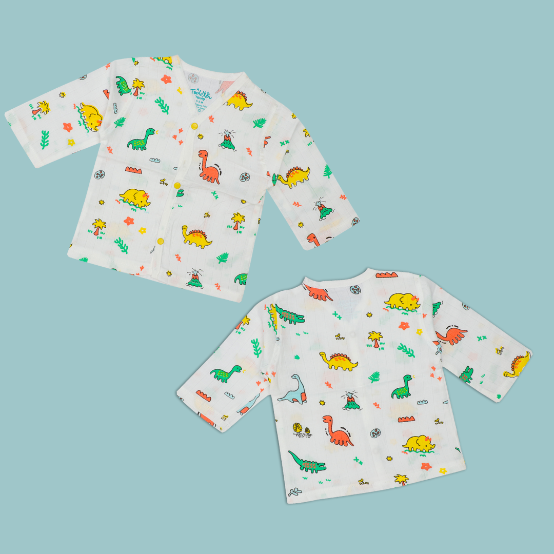 Muslin Full Sleeve Button Top Combo - Pack of 3