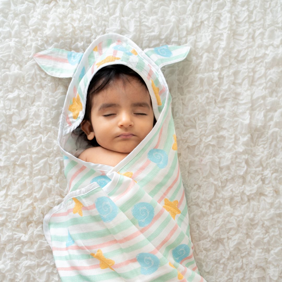 Zoodle Blocks - Muslin Hooded Towels for Babies and Kids