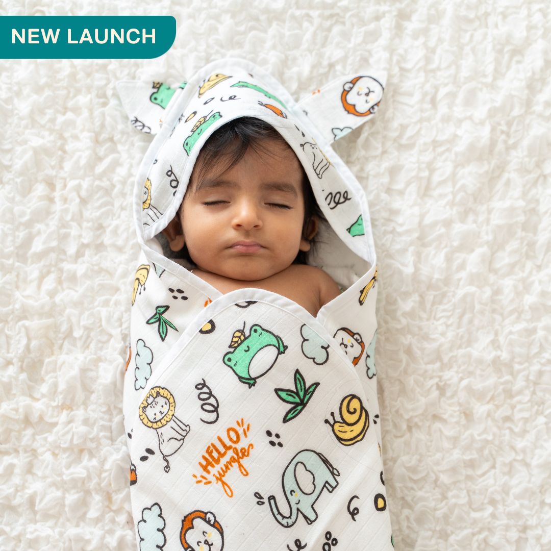 Hello Jungle - Muslin Hooded Towels for Babies and Kids