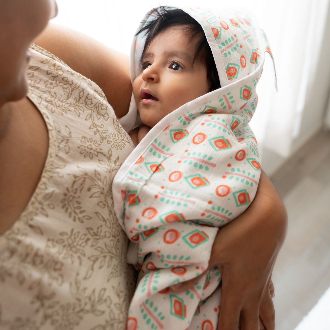 Zoodle Blocks - Muslin Hooded Towels for Babies and Kids