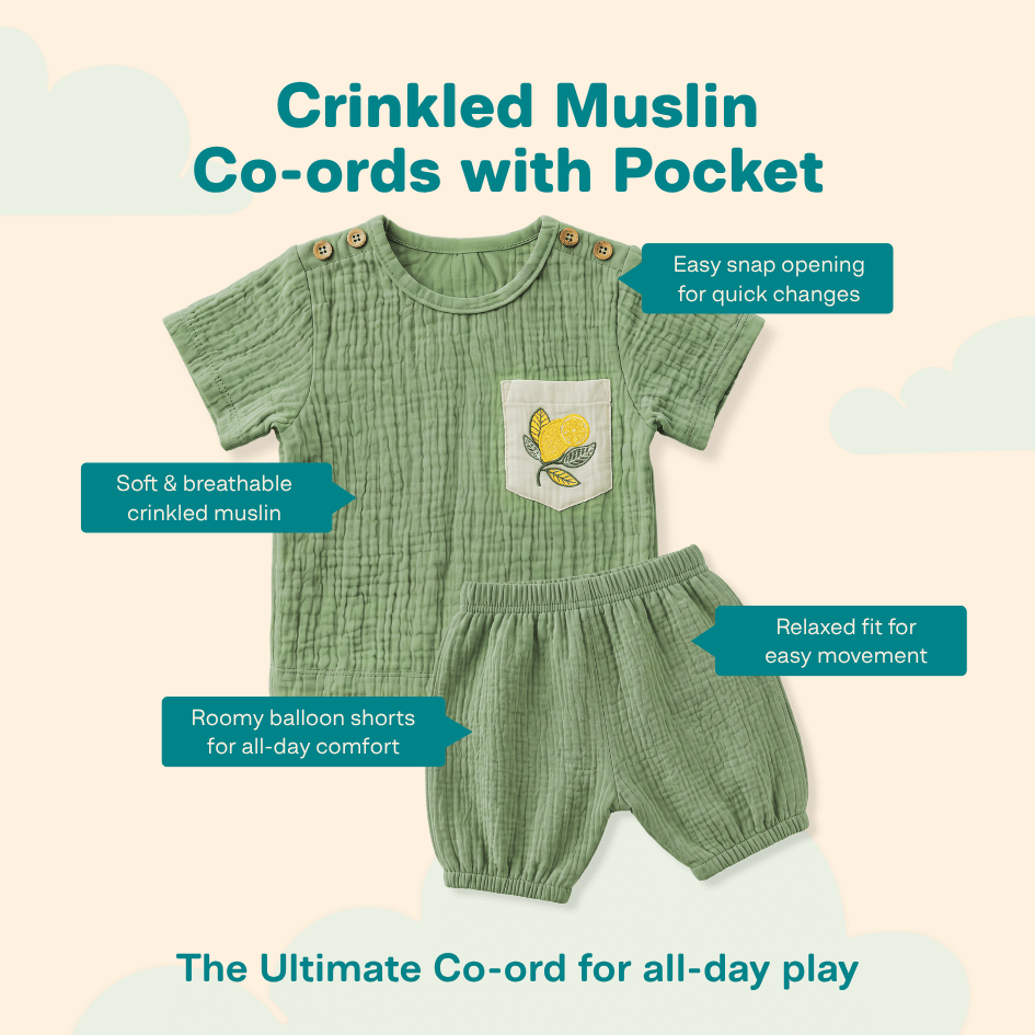 Rusty Cactus - Crinkled Muslin Co-ord Set with Pocket