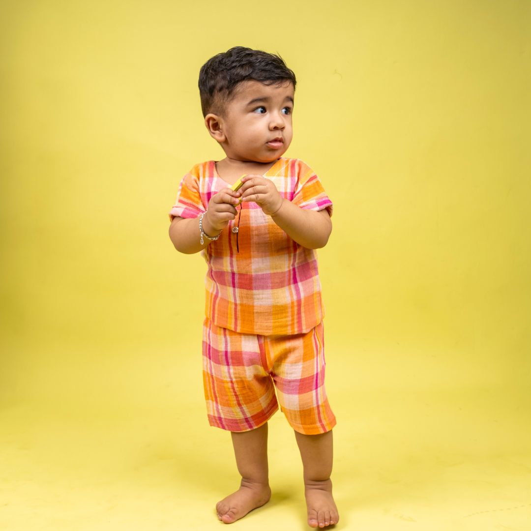 Peach Pop - Muslin Co-ord Set