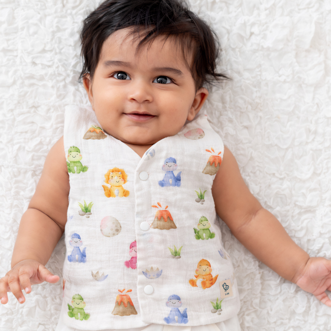 Barney's Friends - Reversible Muslin Jabla (1 piece)