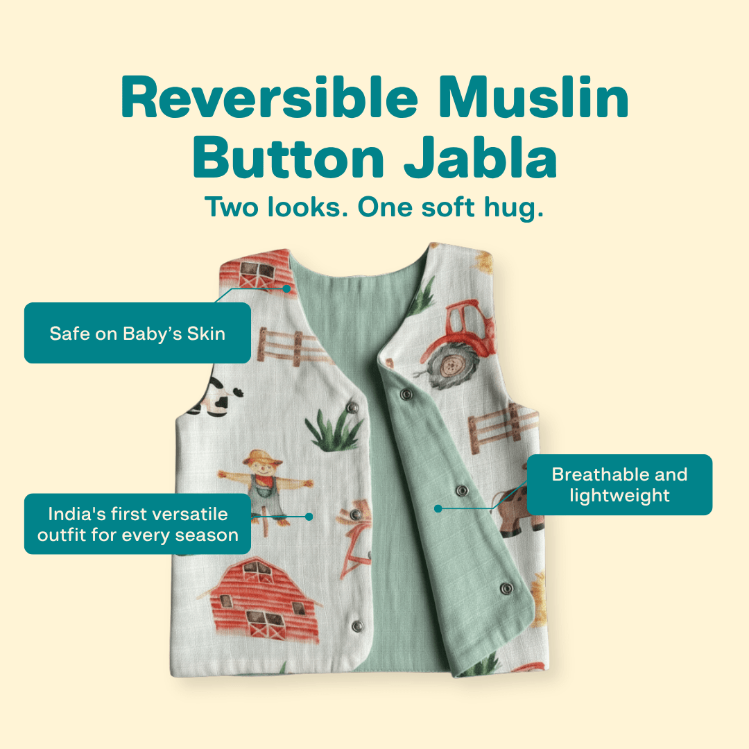 Barneys Bridge - Reversible Muslin Jabla (Pack of 2)