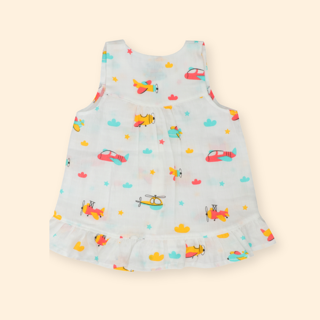 Hopstone - Muslin Sleeveless A-Line Frock (Pack of 2)