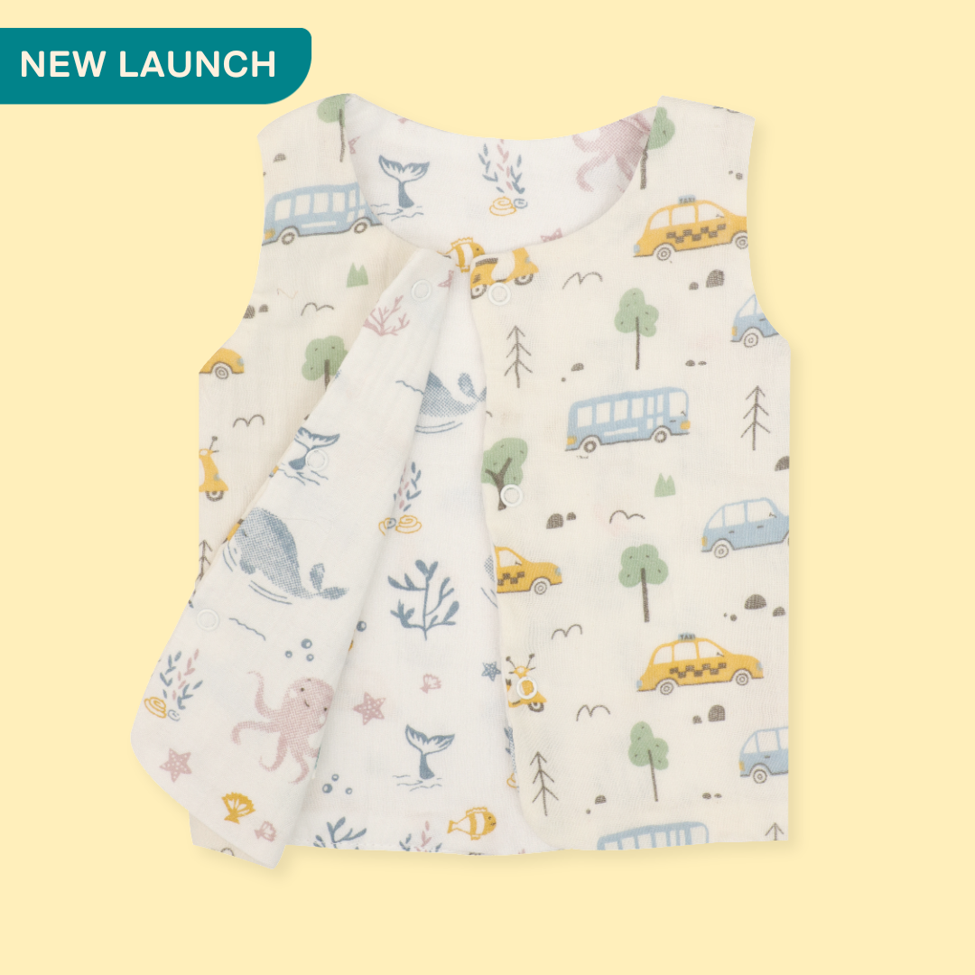 Wheel Bubble - Reversible Muslin Jabla (Pack of 1)