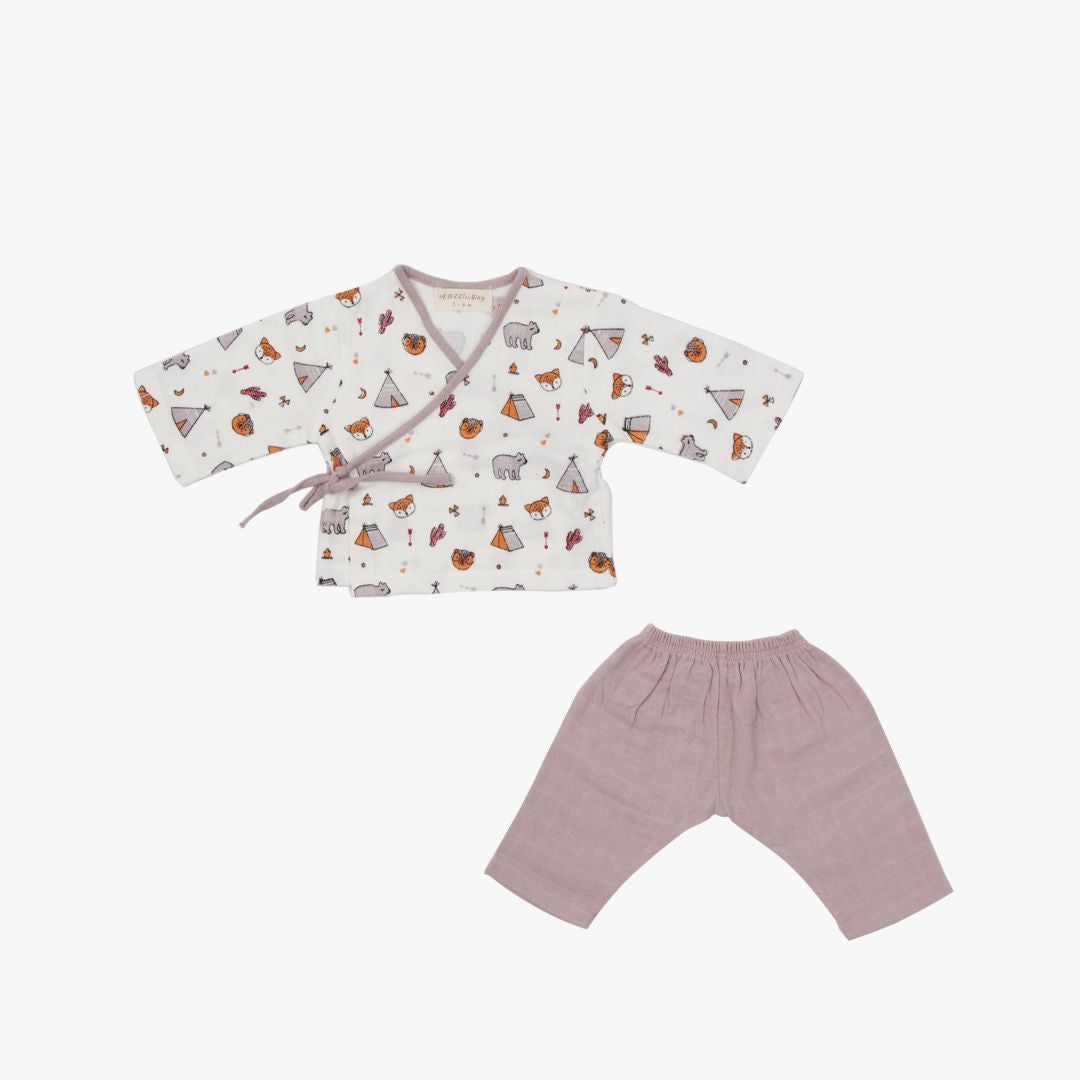 Toddler Tribe - Baby Full Sleeve Knot Type Top And Full Pant