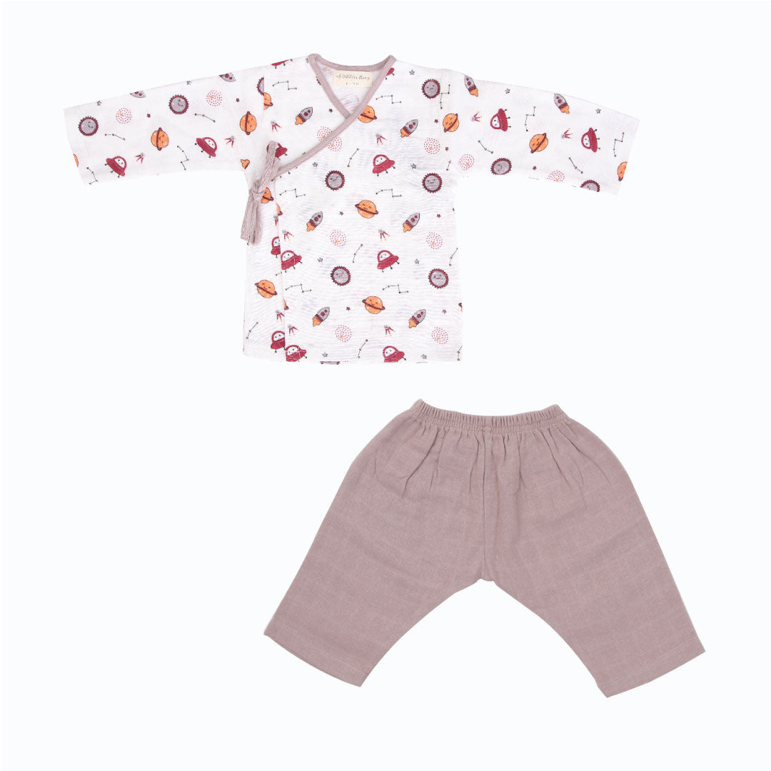 Space Ranger - Baby Full Sleeve Knot Type Top and Full Pant