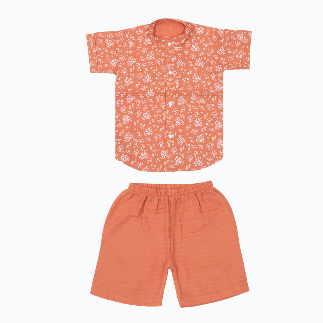 Collared Co-ord sets for kids - Coral