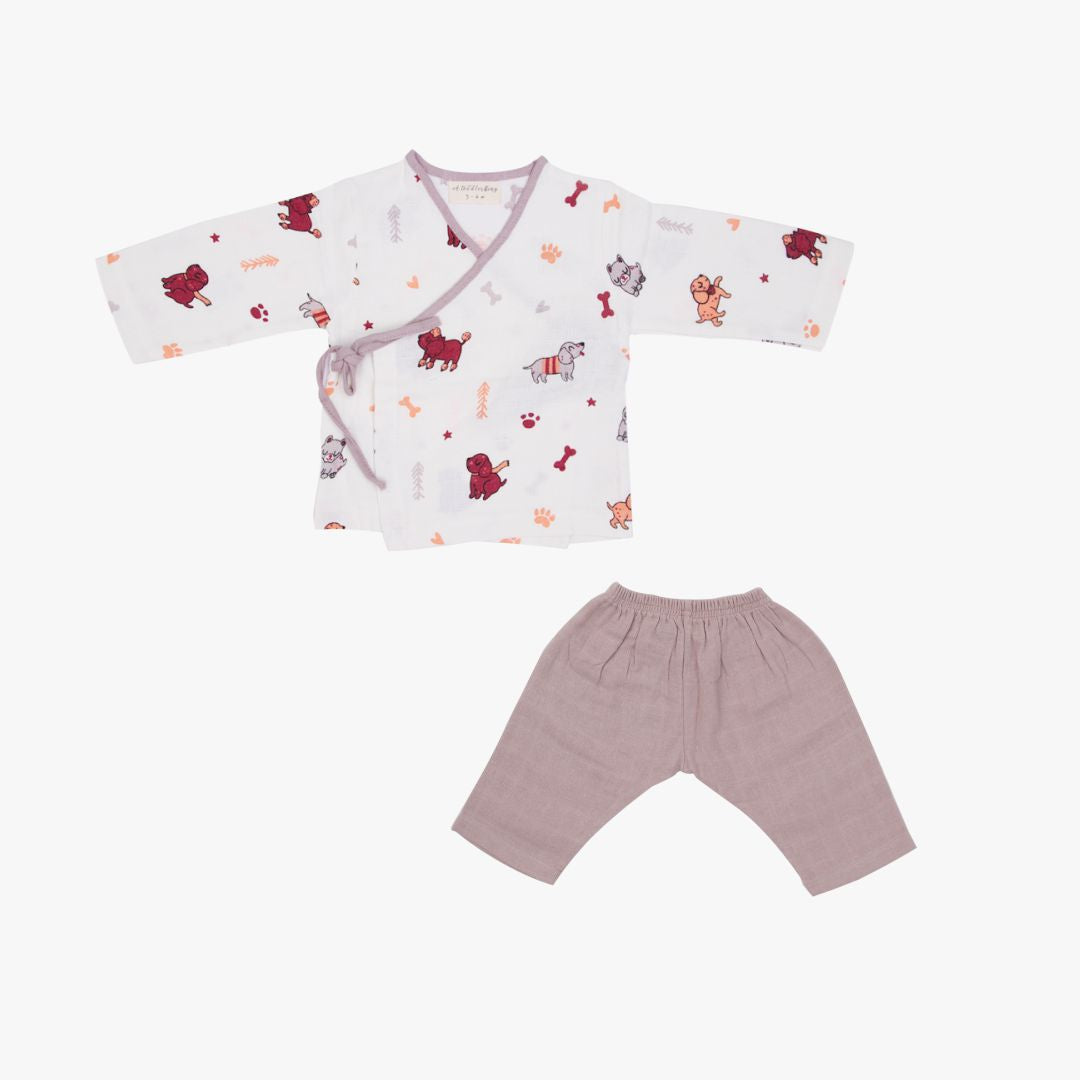 Dog Walk - Baby Full Sleeve Knot Type Top and Pant