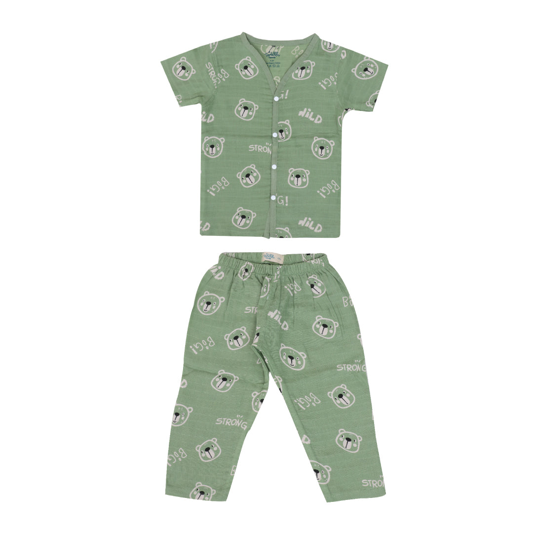 Fuzzy Bear - Muslin Sleep Suit for babies and kids (Unisex)