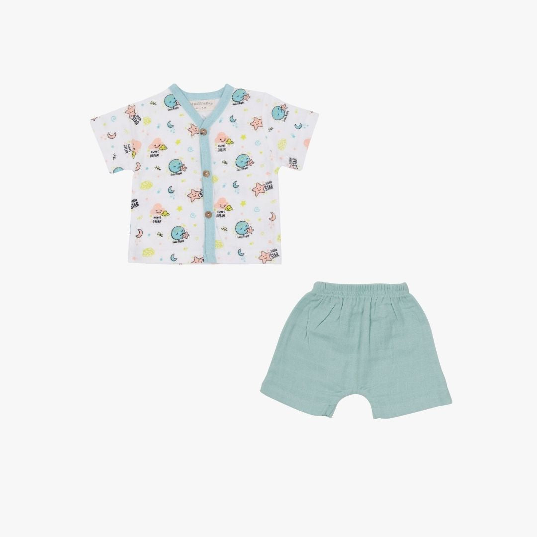 Rockabye Baby Half Sleeve Button Top and Shorts