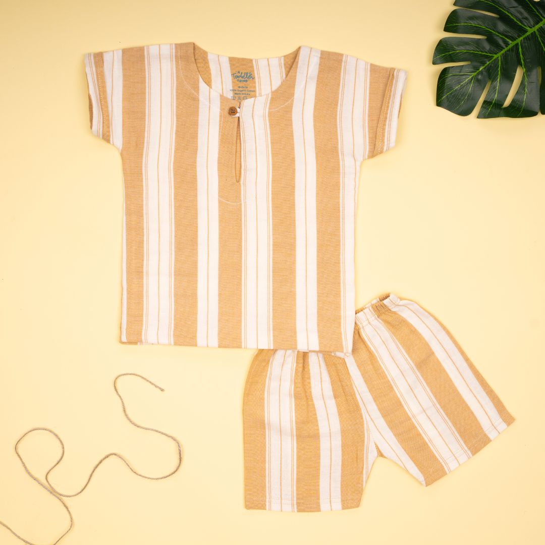 Striped Biscoff - Muslin Co-ord Set