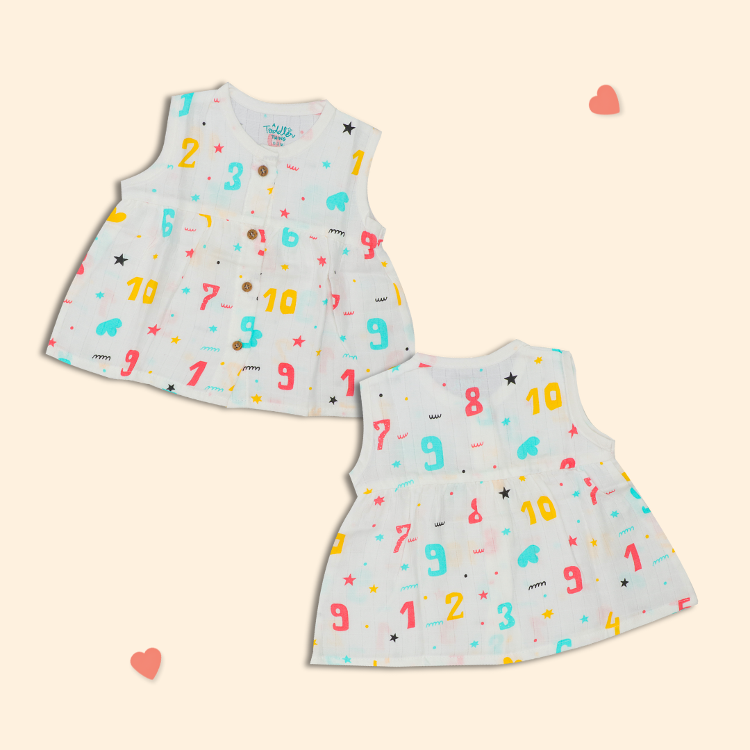 Muslin Sleeveless Frock - Pack of 3