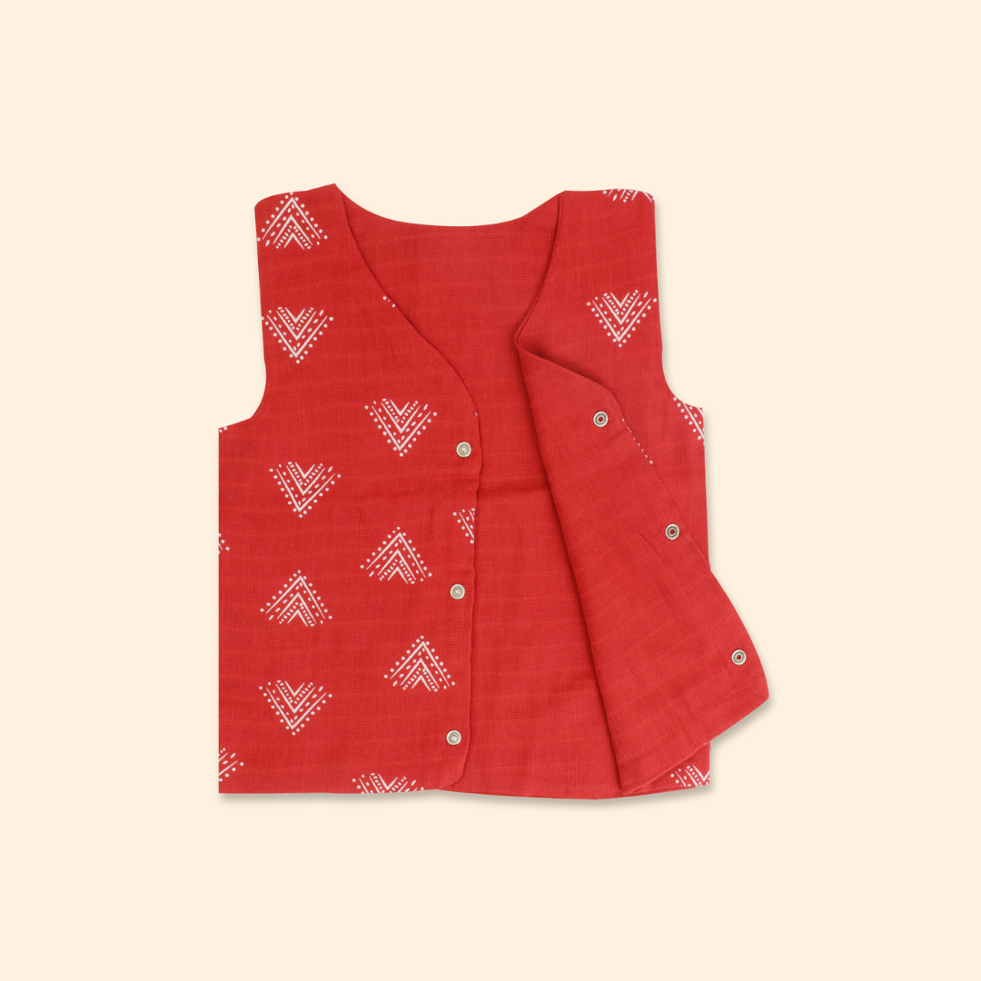 Tiny Tomato - Reversible Muslin Jabla (Pack of 1)