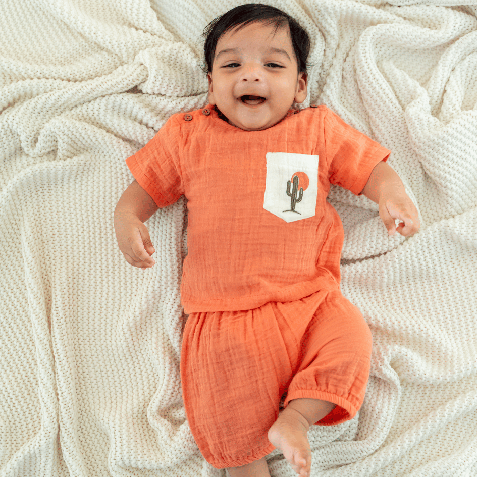 Rusty Cactus - Crinkled Muslin Co-ord Set with Pocket