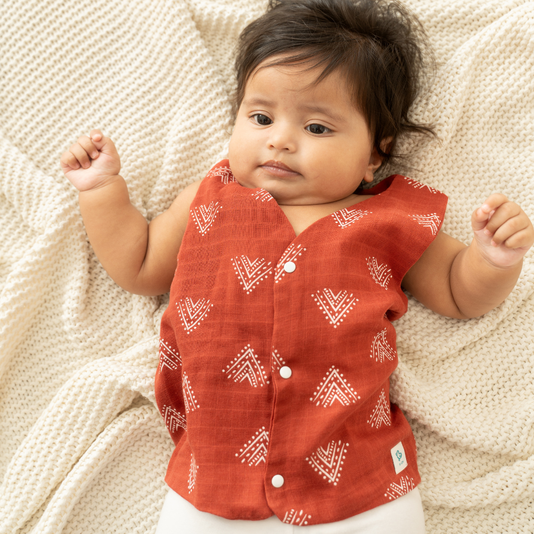 Tiny Tomato - Reversible Muslin Jabla (Pack of 1)