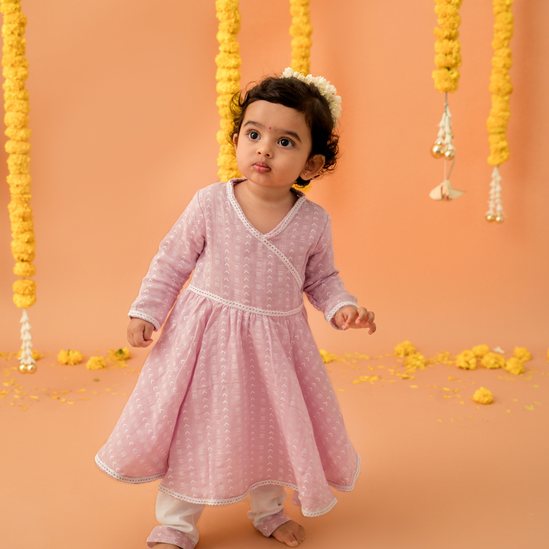 Thazhamboo - Full Sleeve Flared Kurta With Pant Set