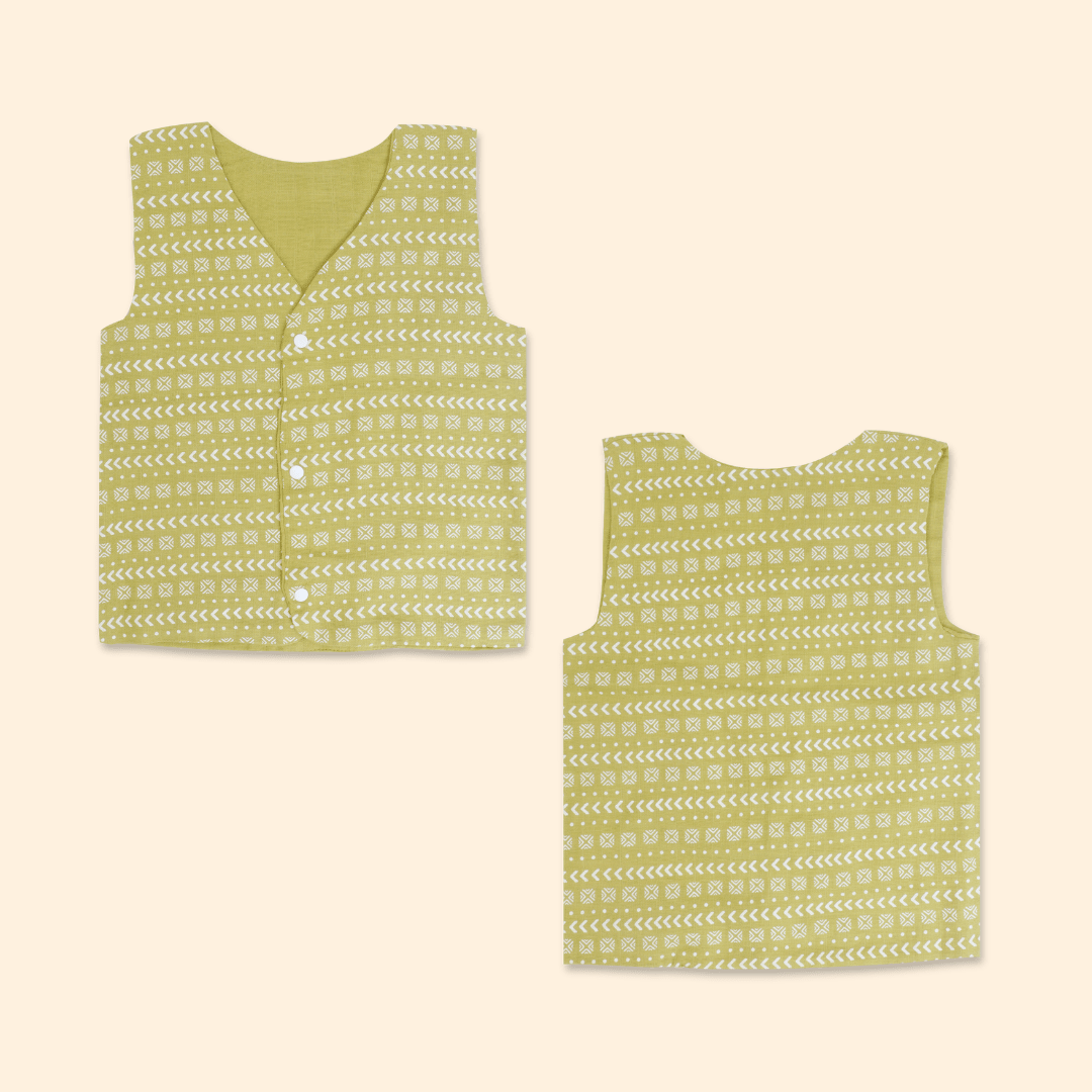 Ink n’ Tomato - Reversible Muslin Jabla (Pack of 2)