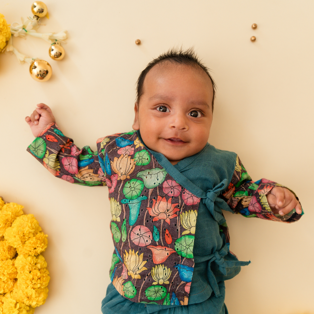 Blooming Knots -  Full Sleeve Knot Type Kurta and Pant