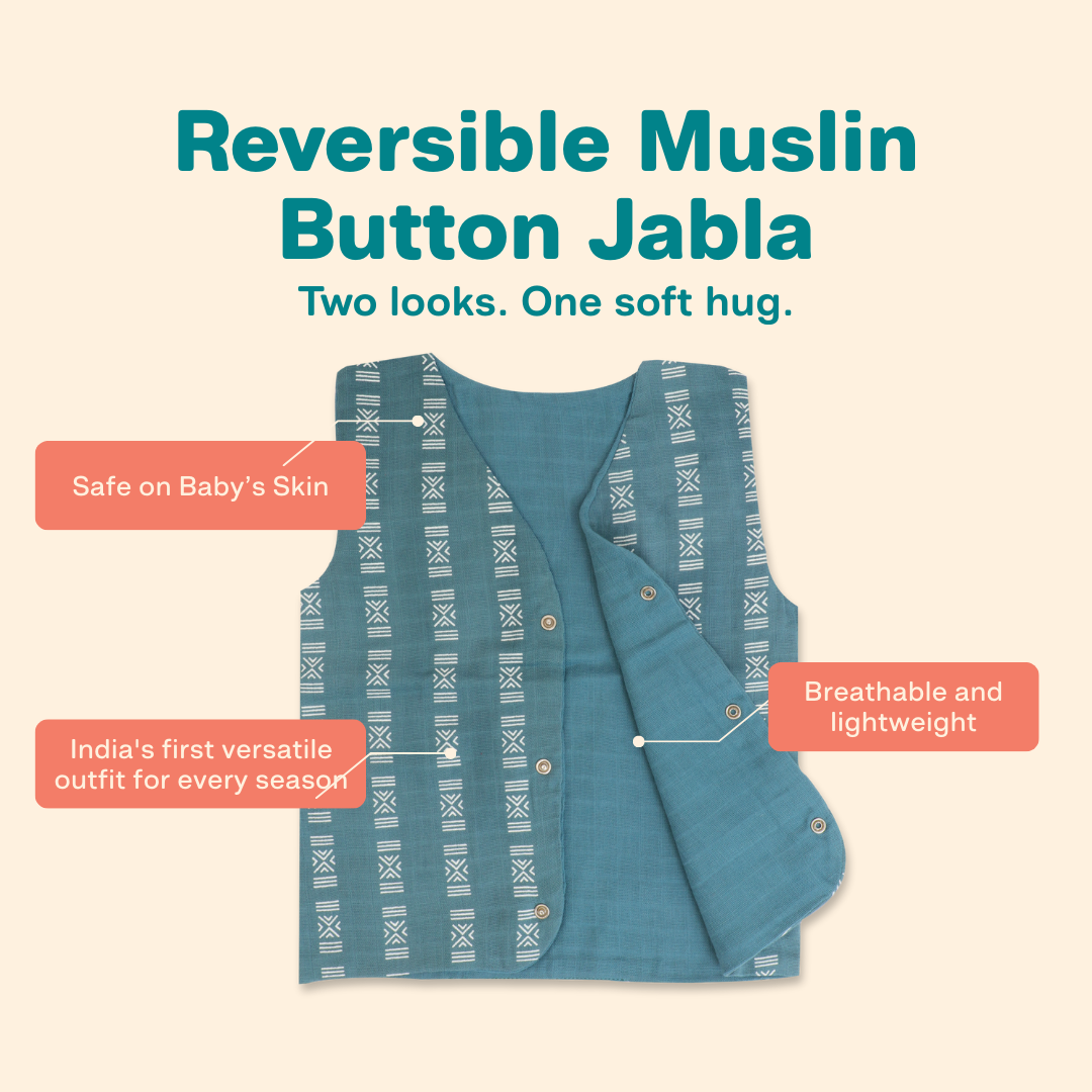 Tiny Tomato - Reversible Muslin Jabla (Pack of 1)