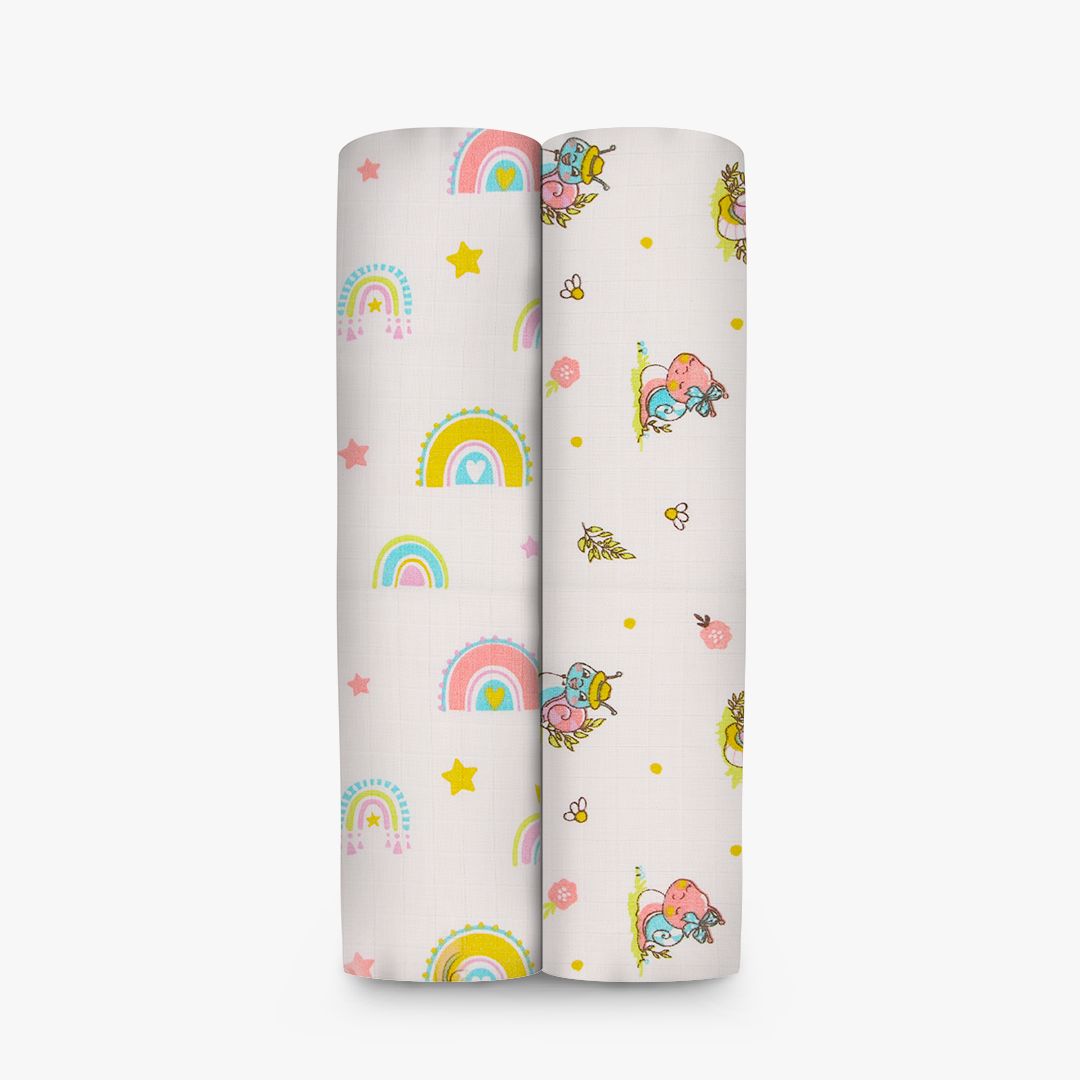Snail Mail - Muslin Cotton Swaddles(Pack of 2)