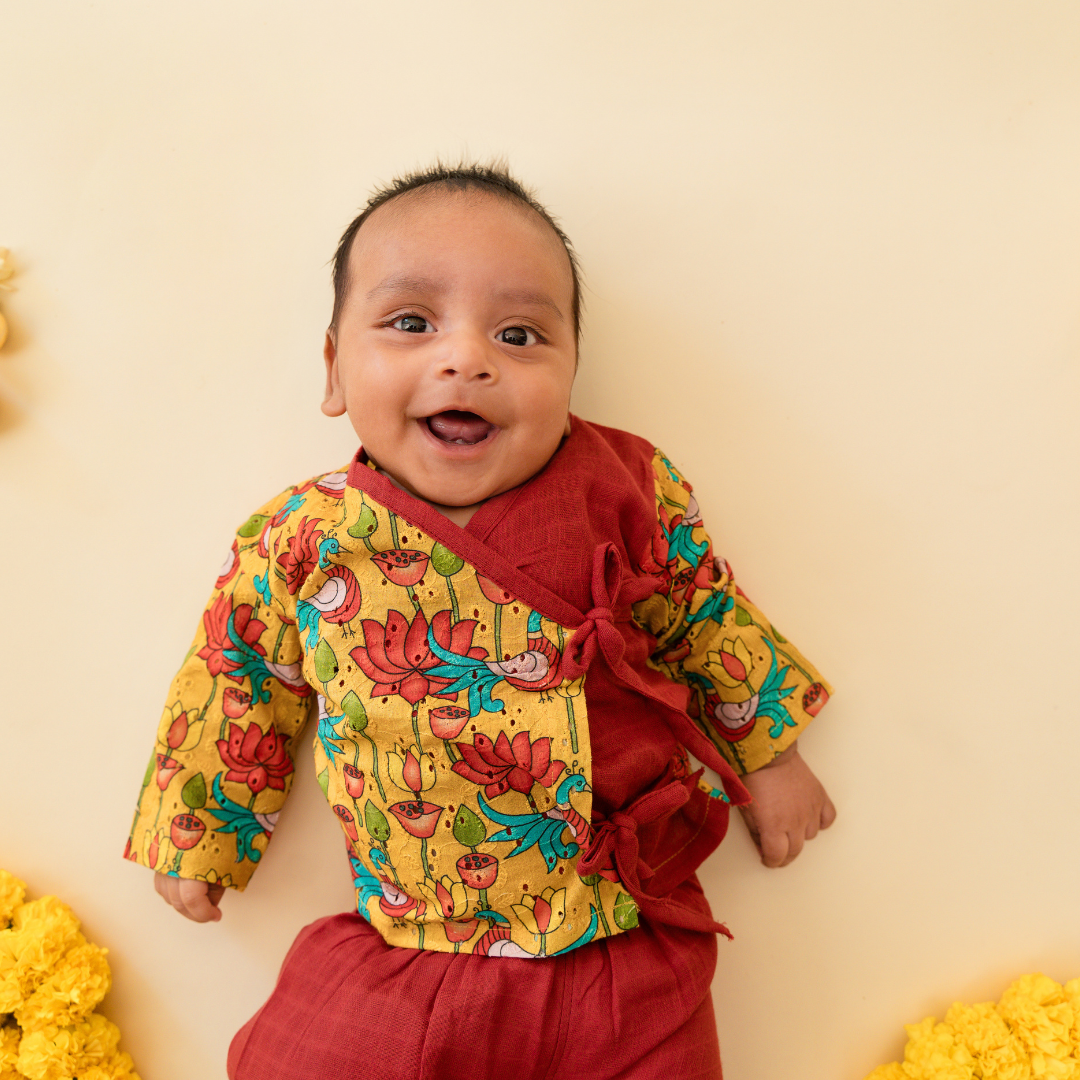 Floral Fun -  Full Sleeve Knot Kurta and Pant