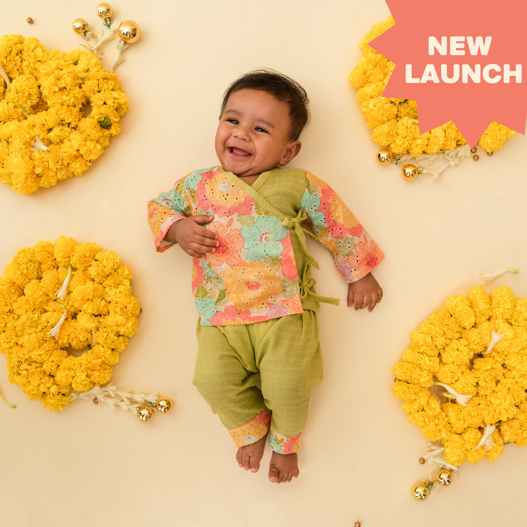 Floral Fun -  Full Sleeve Knot Kurta and Pant