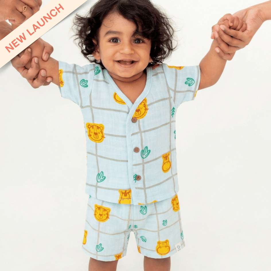 Wild On Grid - Muslin Top and Shorts