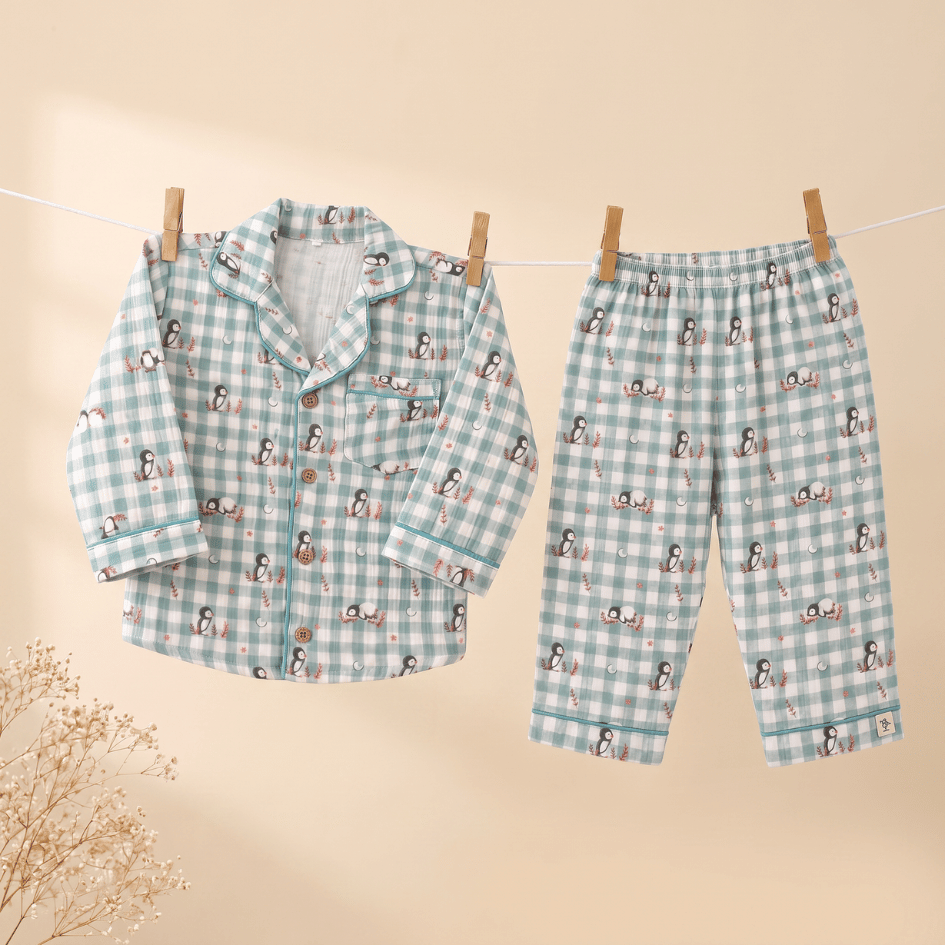 Penguin Wish - Double Muslin Sleepsuit