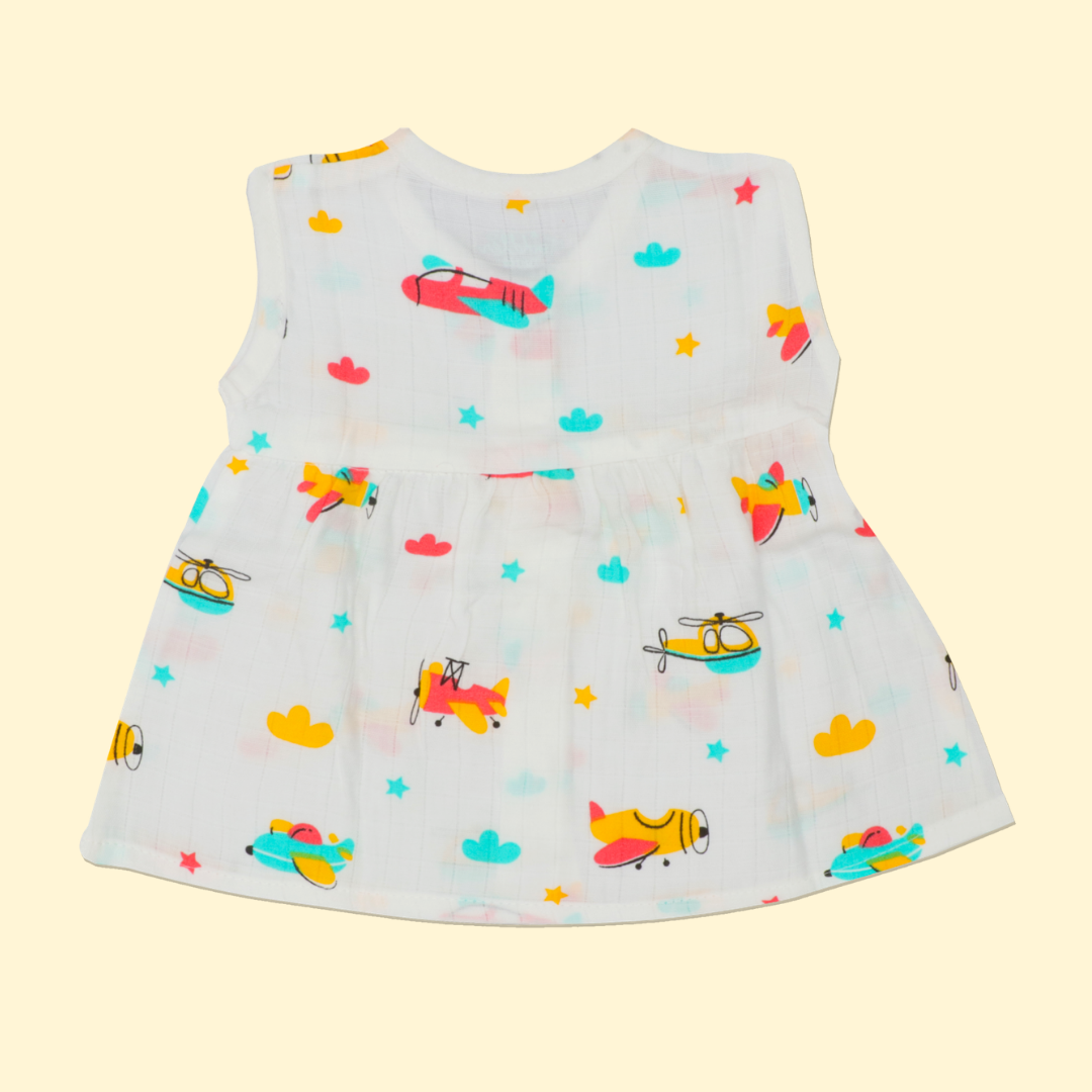 Shell Hopper - Muslin Sleeveless Frock - Pack of 2