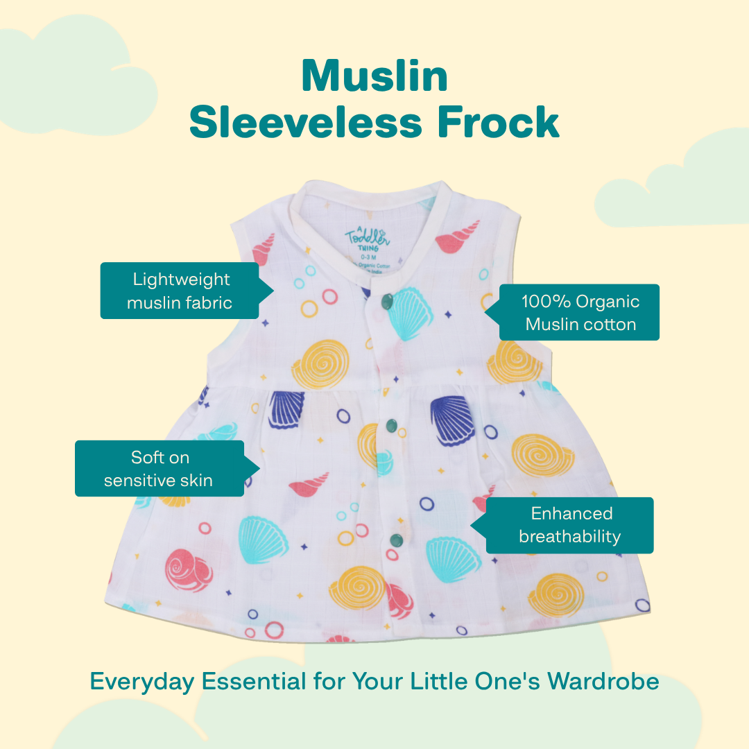 Shell Hopper - Muslin Sleeveless Frock - Pack of 2