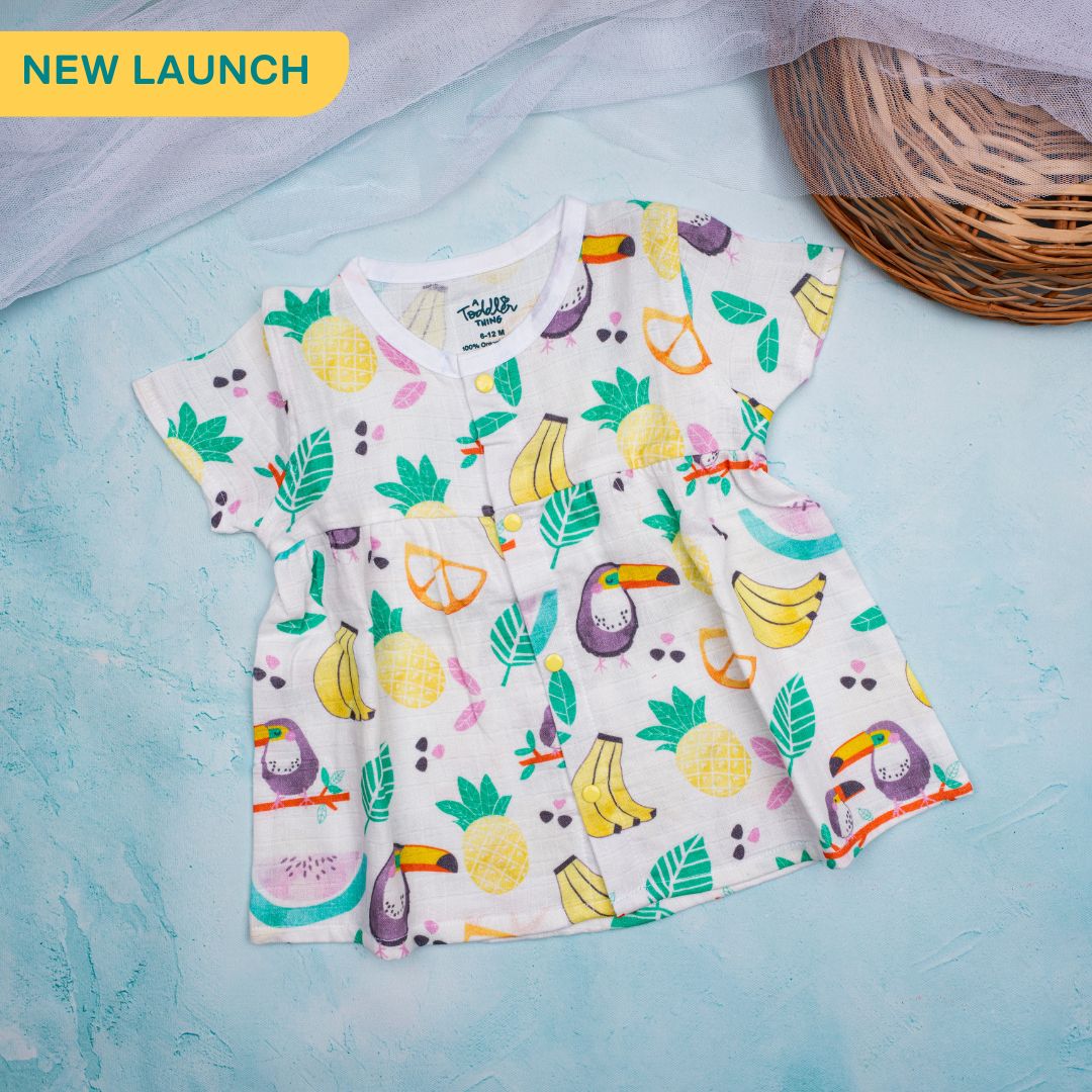 Flora Pixels - Muslin Button Frock