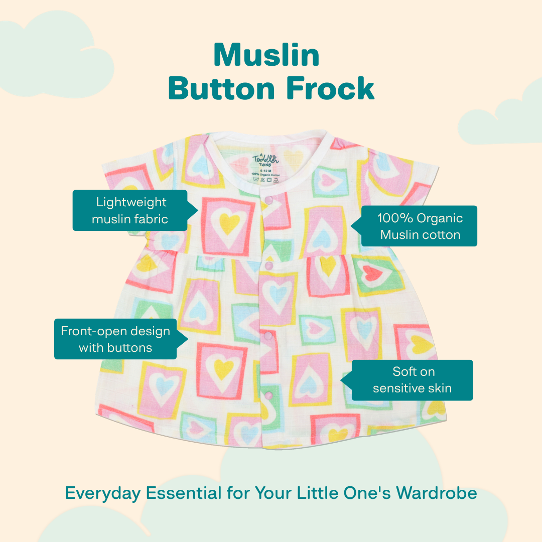 Jungkat - Muslin Button Frock - Pack of 2