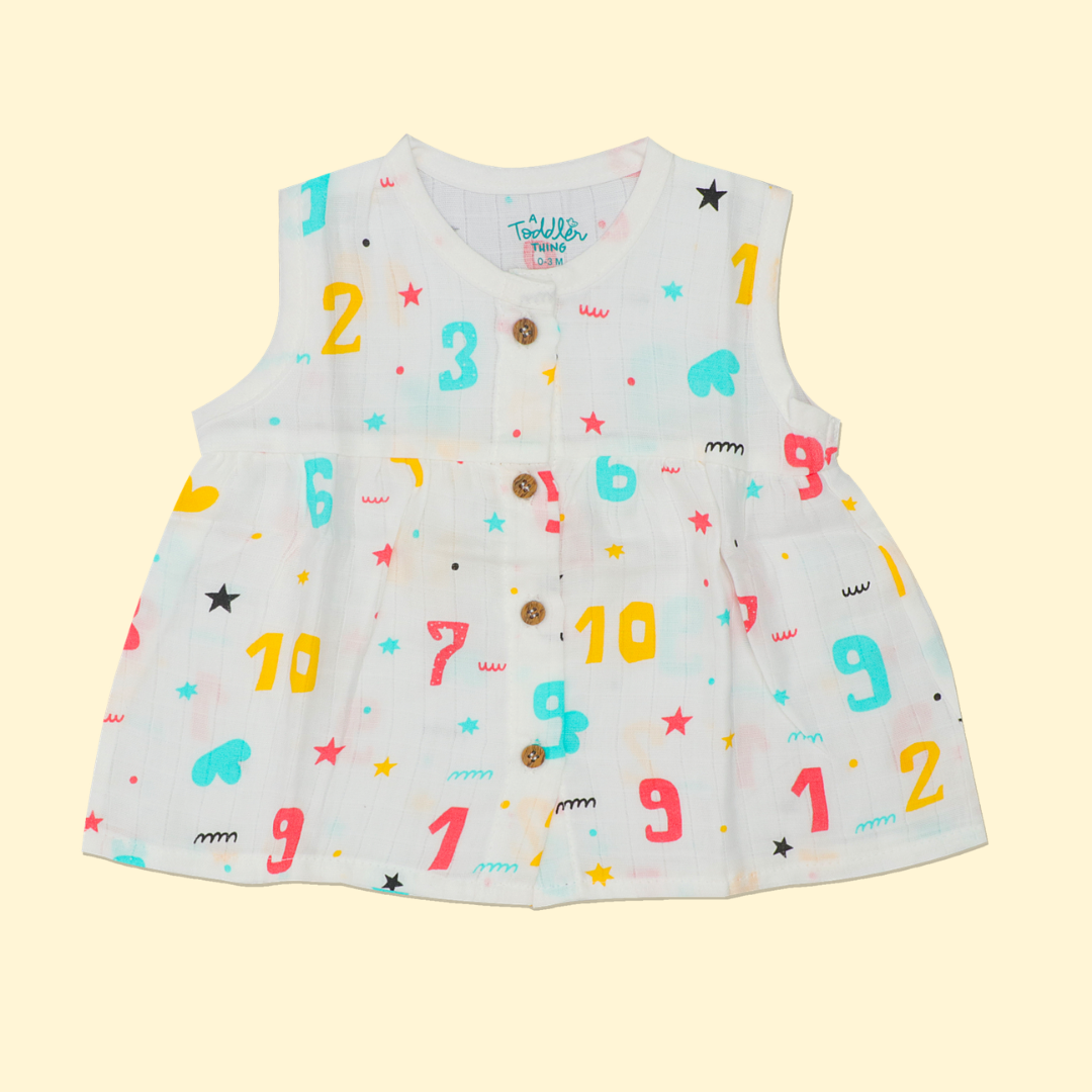 Shell Hopper - Muslin Sleeveless Frock - Pack of 2
