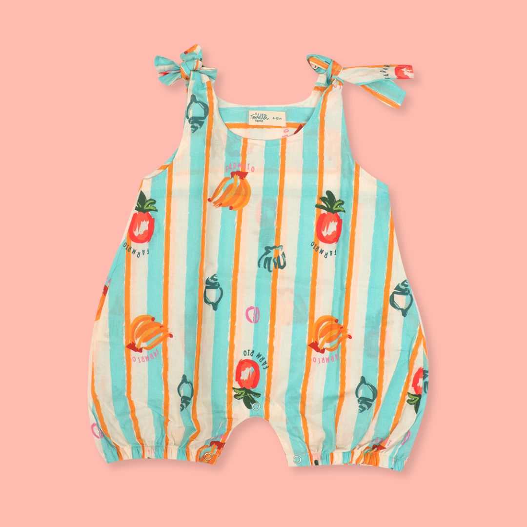 Lilsplash - Mulmul Cotton Knot Type Romper Pack of 2