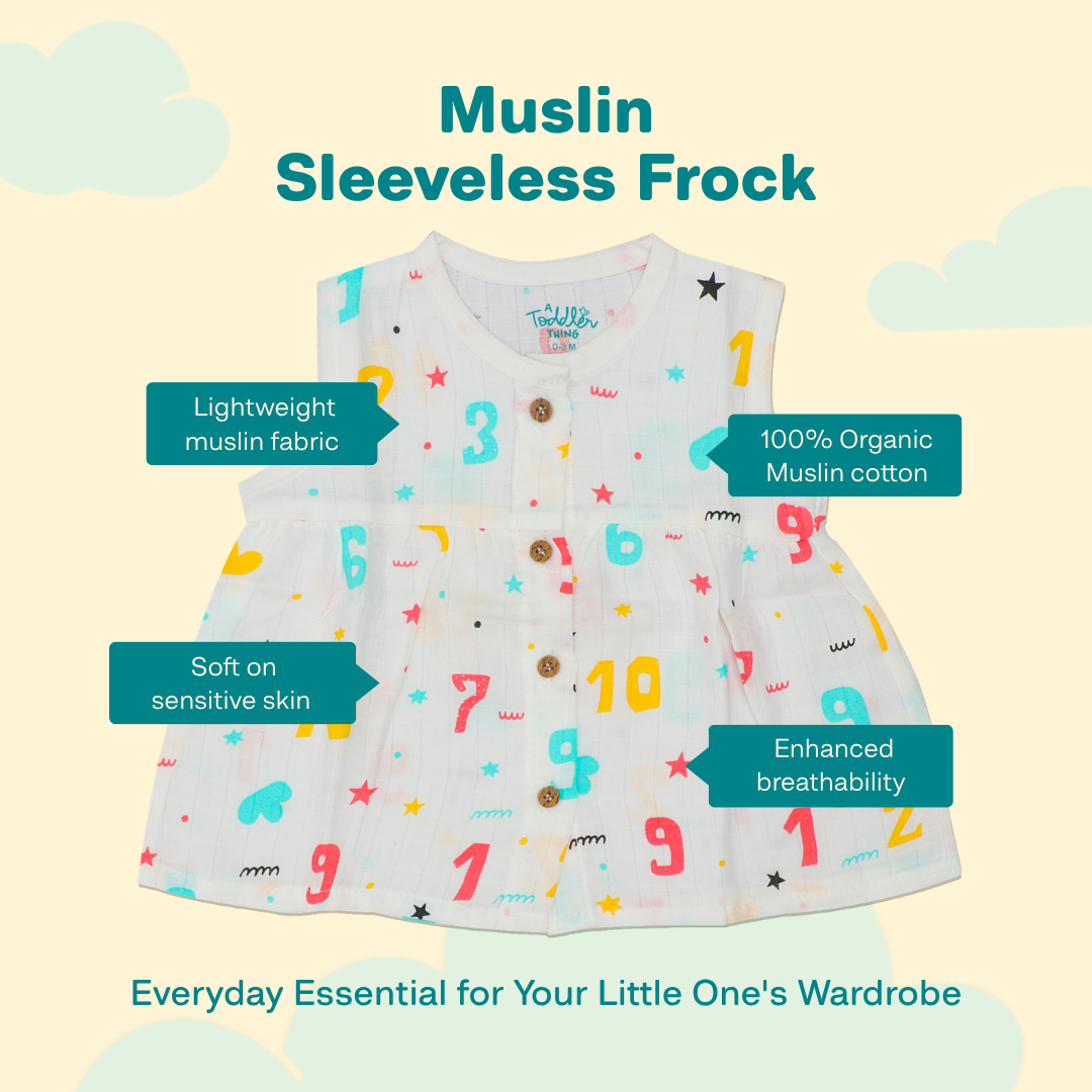 Shell Hopper - Muslin Sleeveless Frock - Pack of 2