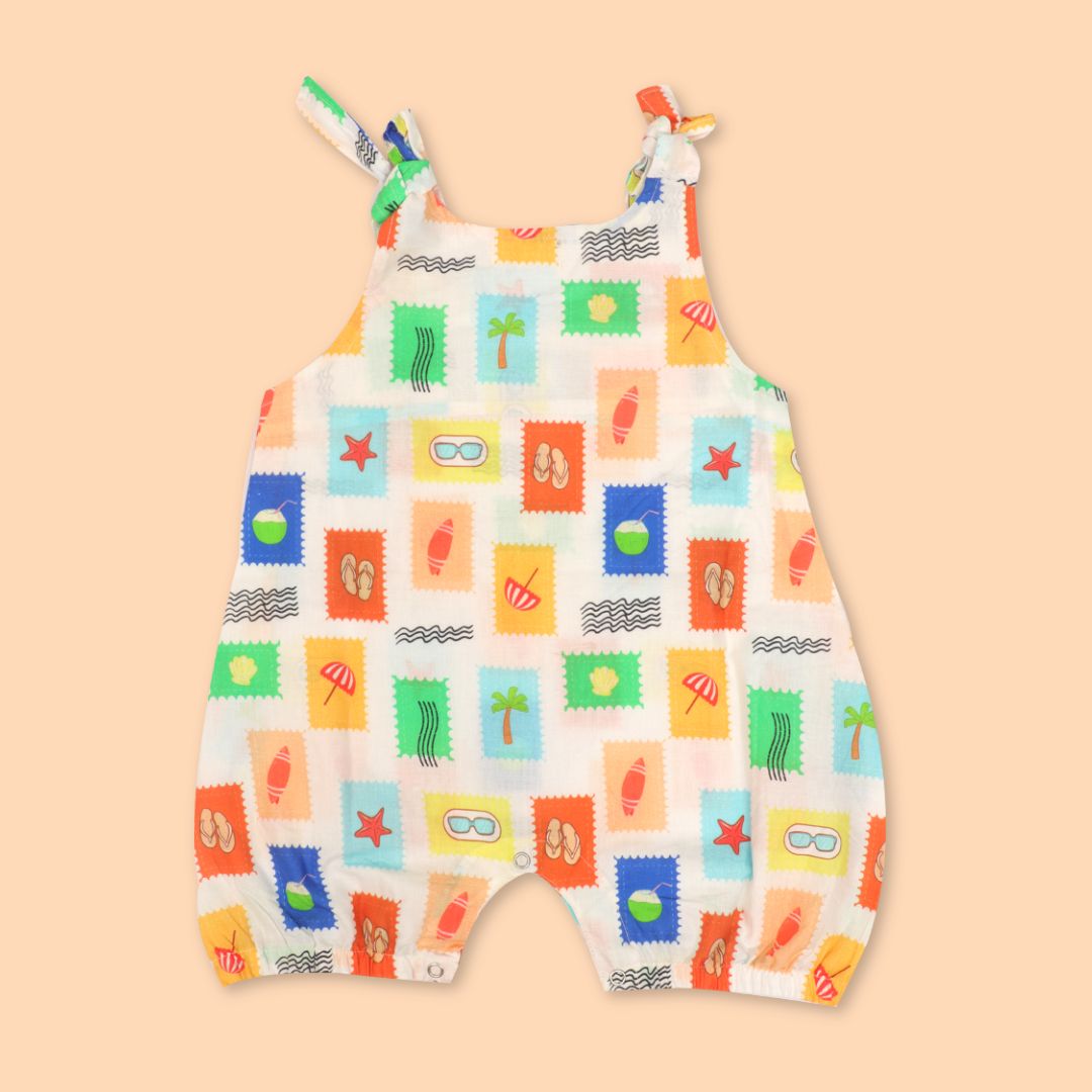 Stampscape - Mulmul Cotton Knot Type Romper