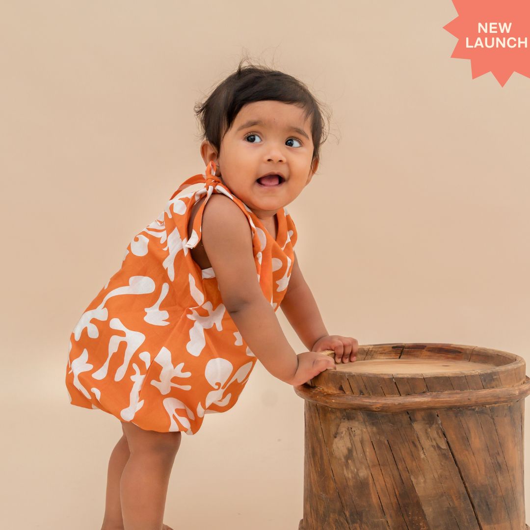 Stampscape - Mulmul Cotton Knot Type Romper