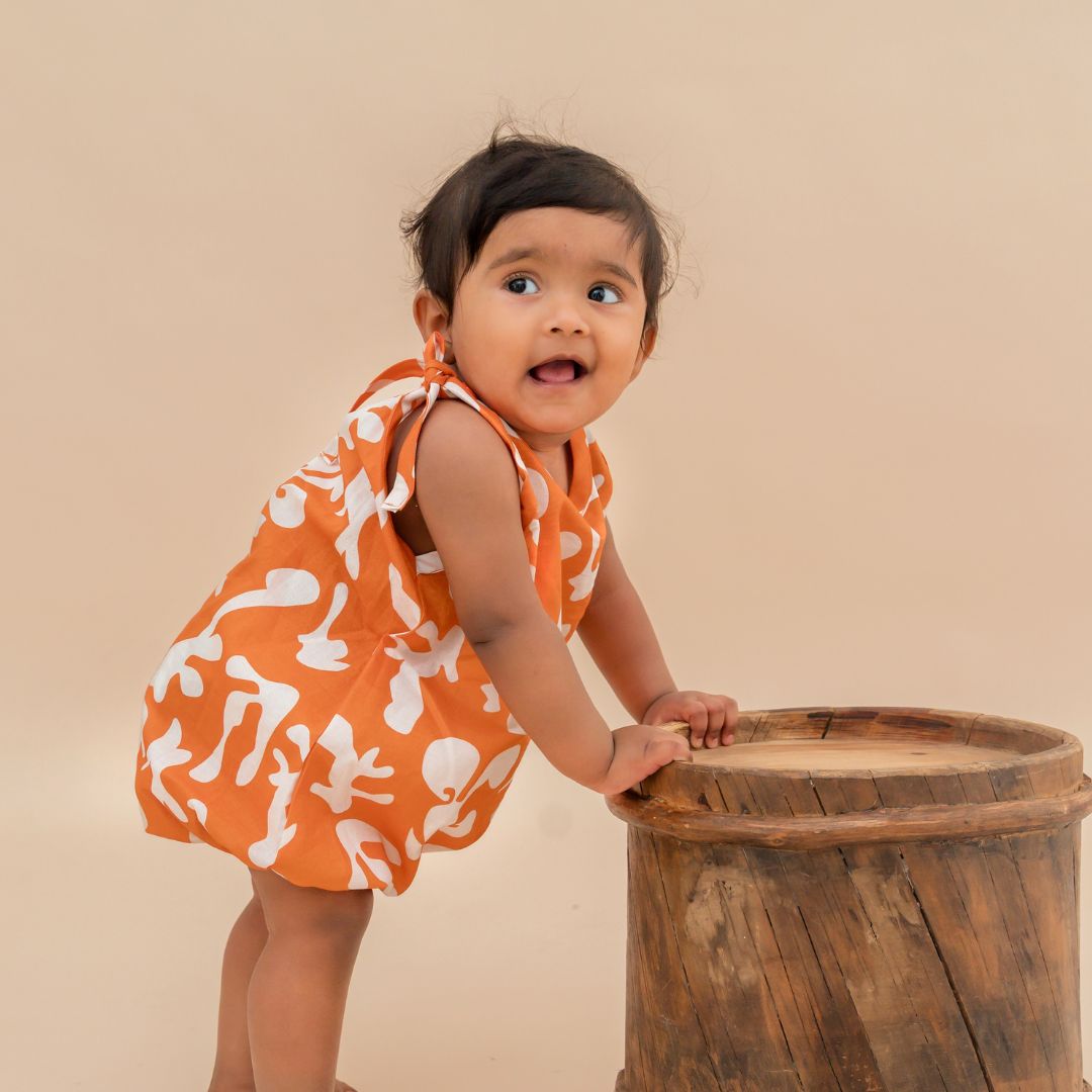 Stampscape - Mulmul Cotton Knot Type Romper
